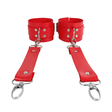 Women's BDSM Handcuffs in Red and Pink Colors / Sexy Faux Leather Bondage Gear - EVE's SECRETS